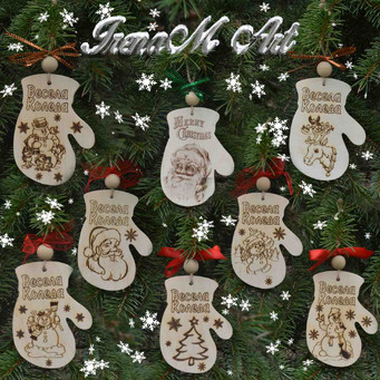 Ръчно изработени изделия от дърво Коледа и Нова година  Ръчно изработени изделия от дърво Сувенир  Декорация за елха Ръкавичка